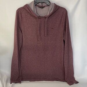 Men's Michael Kors Hooded Long Sleeve Shirt Heathered Maroon Color Size M